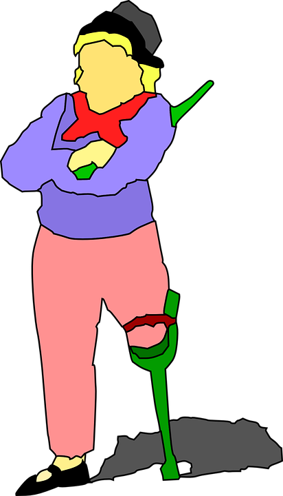 Pirate Girl Cliparts 7, Buy Clip Art - One Legged Man Cartoon (500x871)