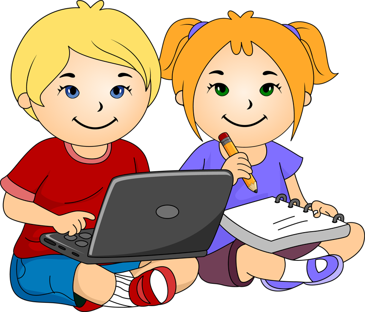 Picture Girl And Boy - Girl And Boy Writing Clipart (750x641)