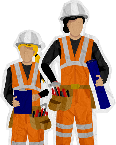 Please Rotate Your Screen 90° To View In Landscape - Construction Worker (494x615)