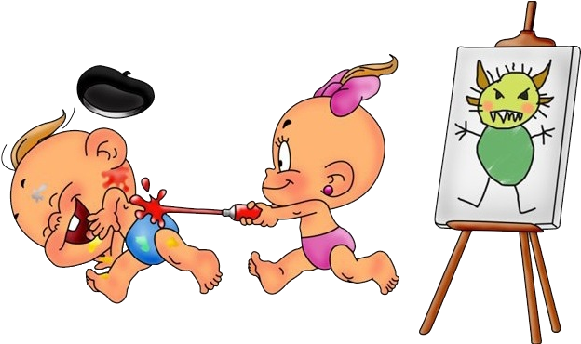 Funny Baby Girl And Boy - Cartoon Baby Boy And Girl Funny (600x600)