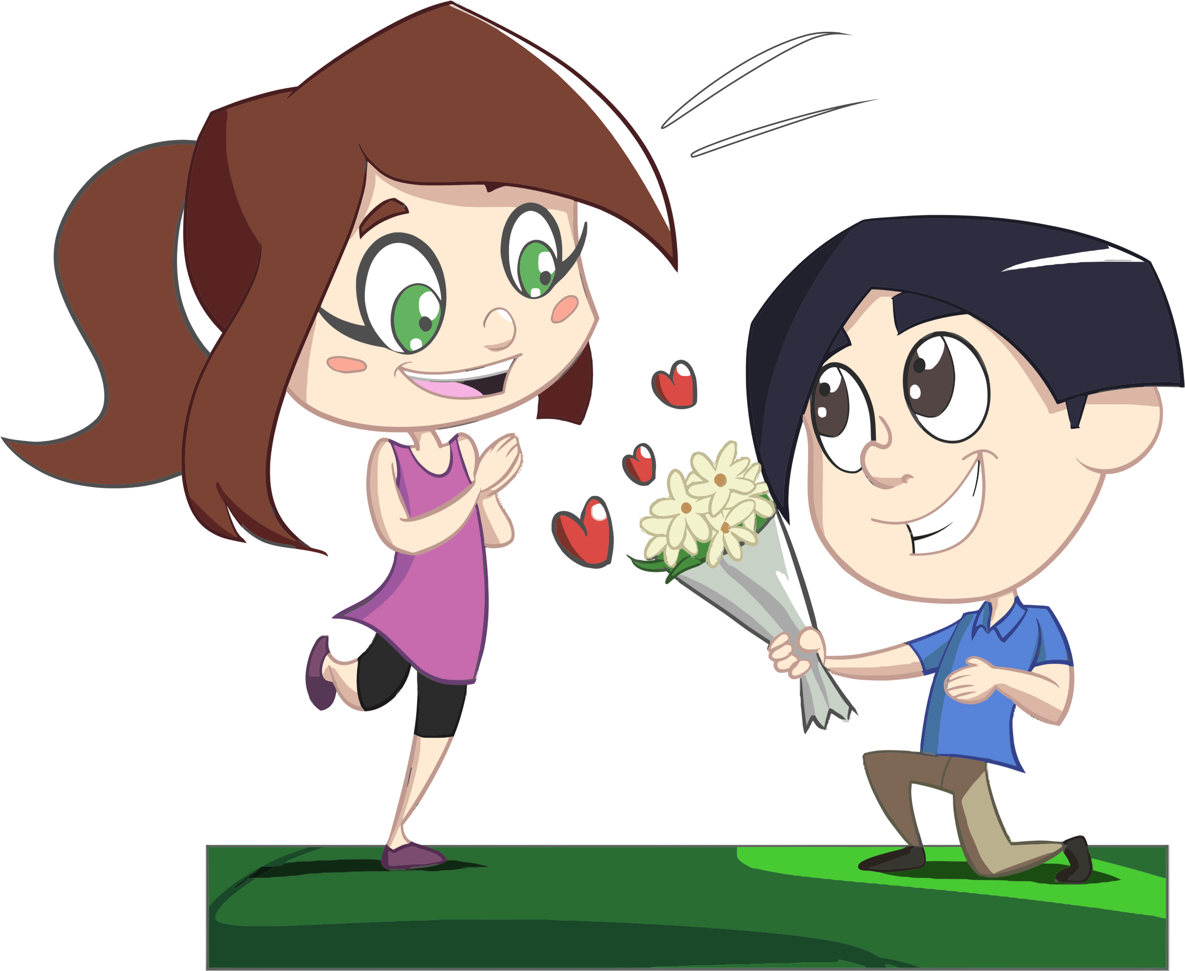 Big Image - Boy Giving Flowers To Girl (2310x1893)