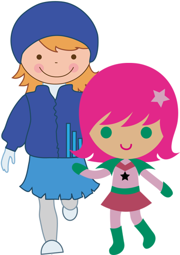 Happy-girls - Little Girl Clip Art (397x518)