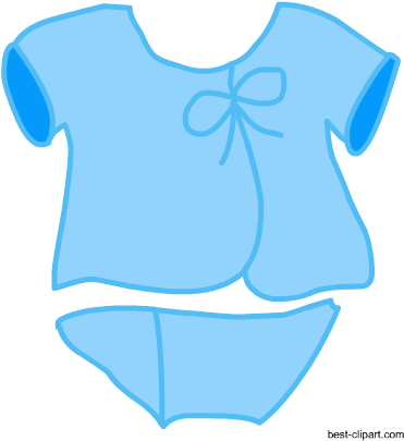Baby Clothes In Blue Color, Free Clip Art - Free Printable Baby Shower Invitations (450x450)
