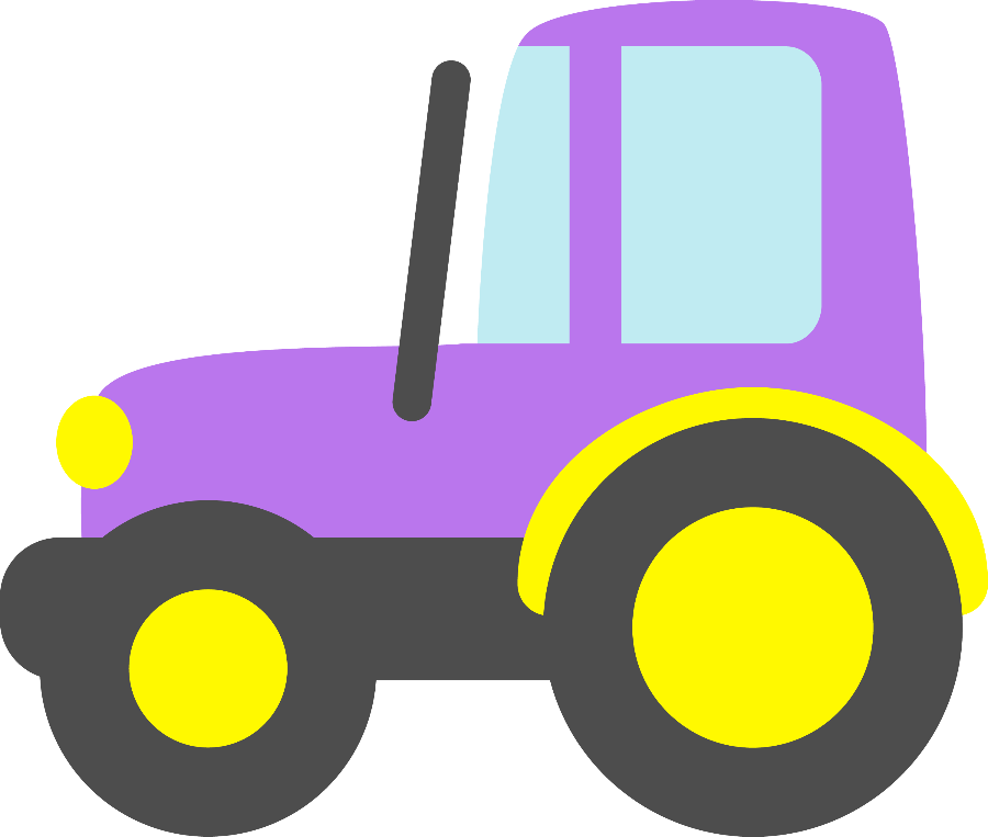 Meios De Transporte - Purple Tractor Clip Art (900x763)