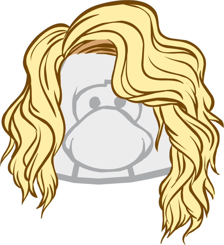 Pin Blonde Wig Clipart - Brown Hair Club Penguin (731x800)