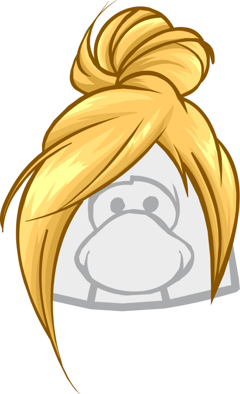 Pin Blonde Wig Clipart - Club Penguin The Head Turner (487x800)