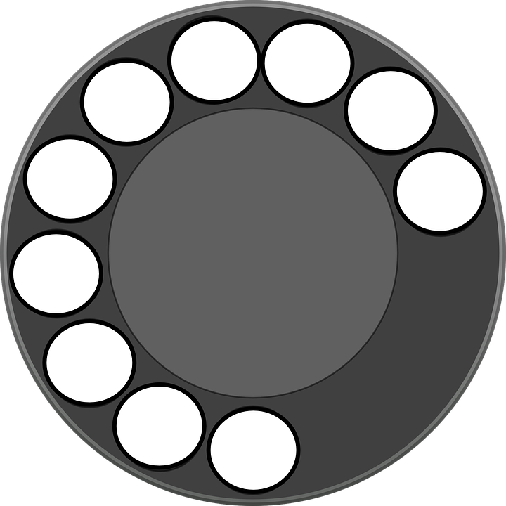 Rotary, Dial, Phone, Retro, Telephone, Round - Phone Dial Vector (720x720)