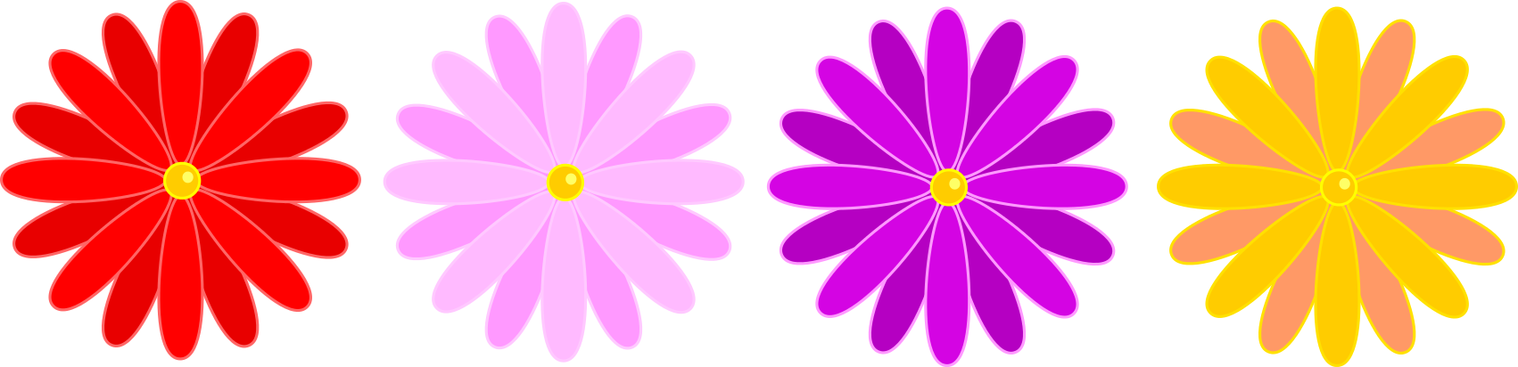 Flower Multi Chain2 Eggs1 - Simple Flower Chain Clip Art (1702x412)