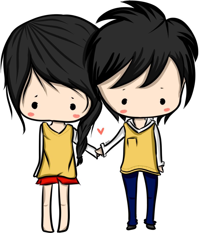 Cute Couple Png - Anime Couple Chibi (817x977)