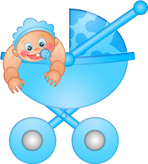 Baby Boy Carriage - Illustration (600x600)