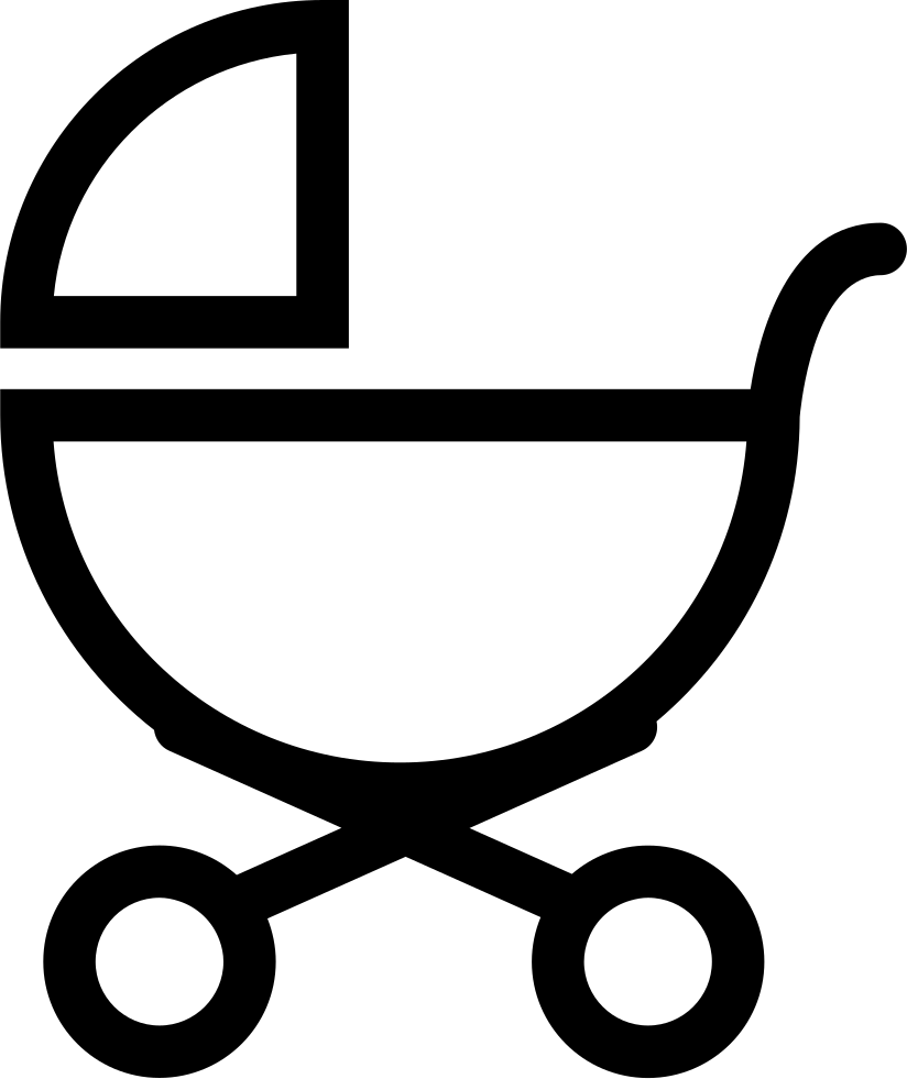 Baby Stroller Outline Of Side View Comments - Bebe Icono Png (824x981)