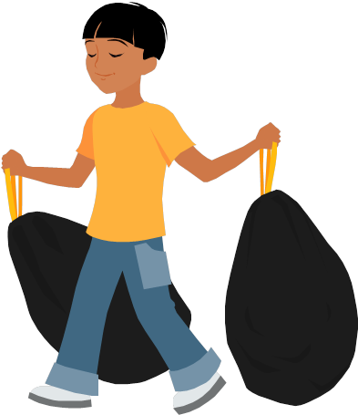 Took Cliparts - Take Out Trash Clipart (393x455)