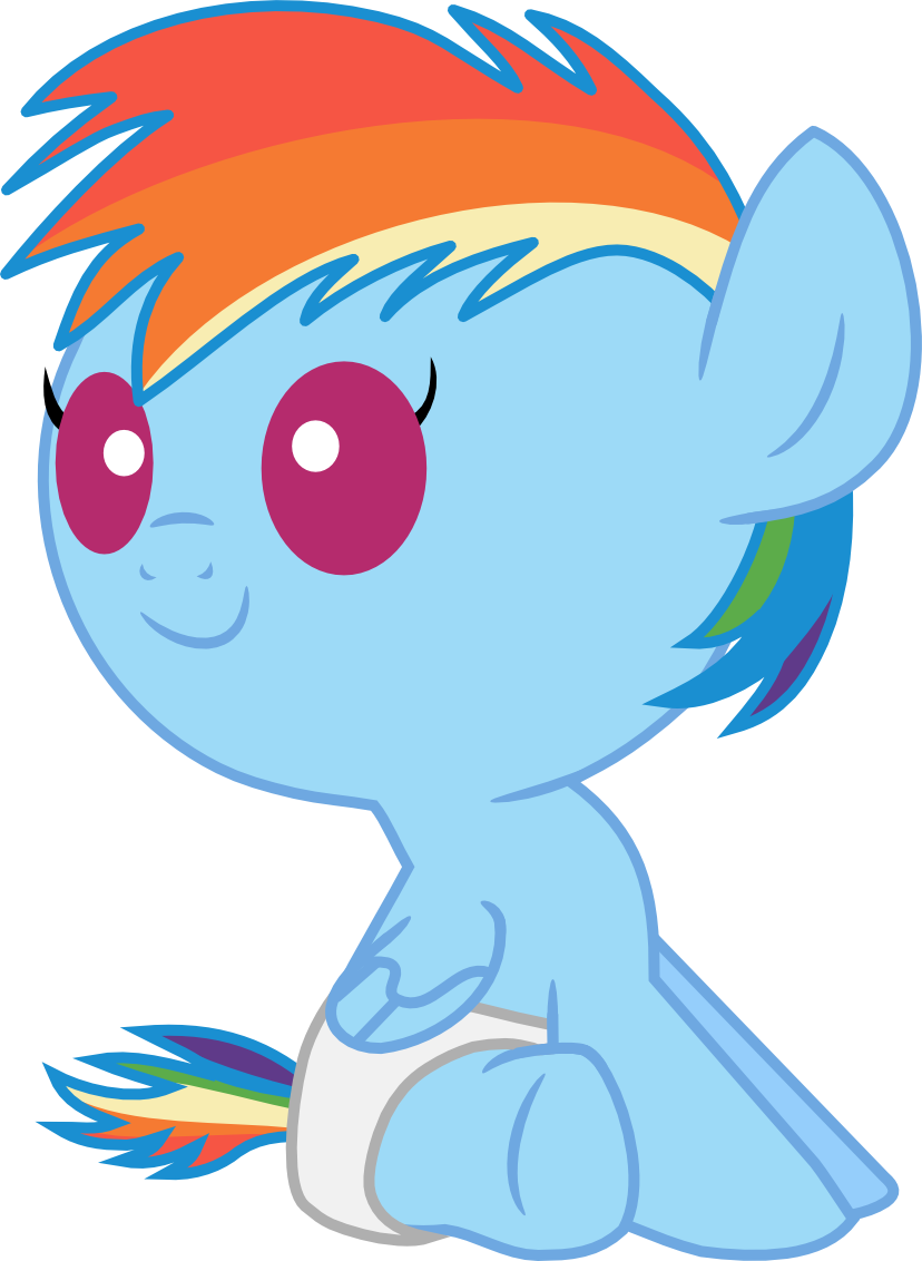 Baby Rainbow Dash Sitting By Mighty355 Baby Rainbow - Mlp Baby Rainbow Dash (828x1132)
