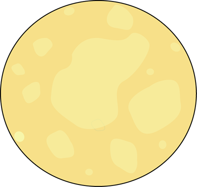 Moon - Yellow Full Moon Clipart (400x380)