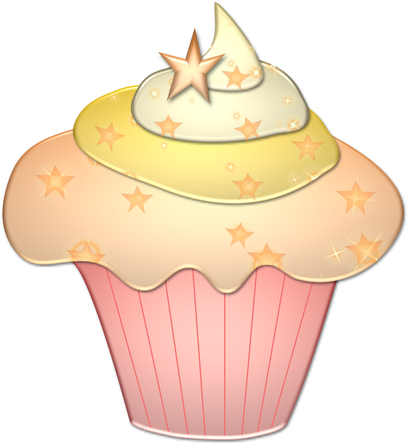 Pink And Gold Cupcake Clipart (2000x2000)