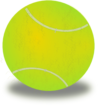 Tennis Ball Free To Use Clip Art - Pelota De Tenis Animado (385x373)