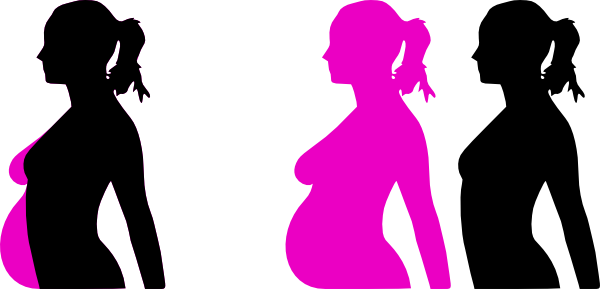 Pregnant Teen Silhouette - Pregnant Clip Art (600x289)