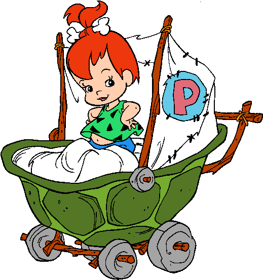 Baby Flintstones Cartoon Baby Characters Clip Art - Pebbles Flintstones Free Vector (600x600)