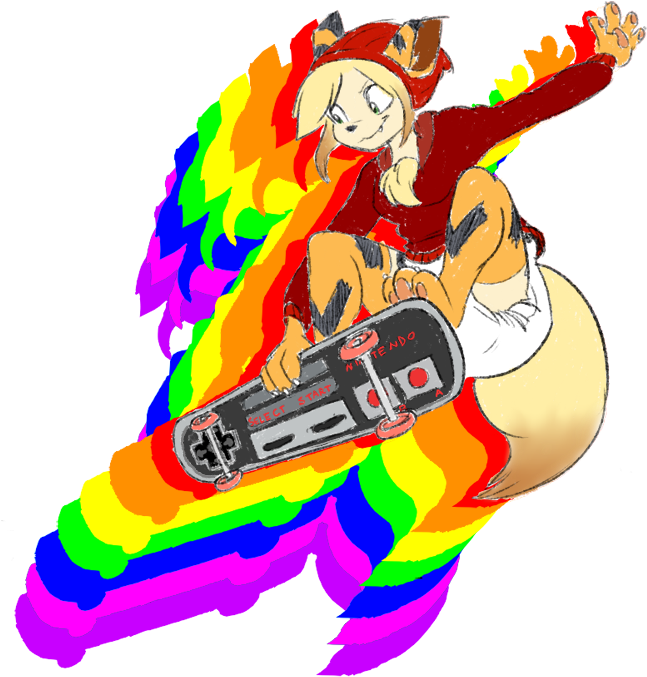 Skater Diaper Girl [sketch By Tato] By Growliez - Illustration (672x700)