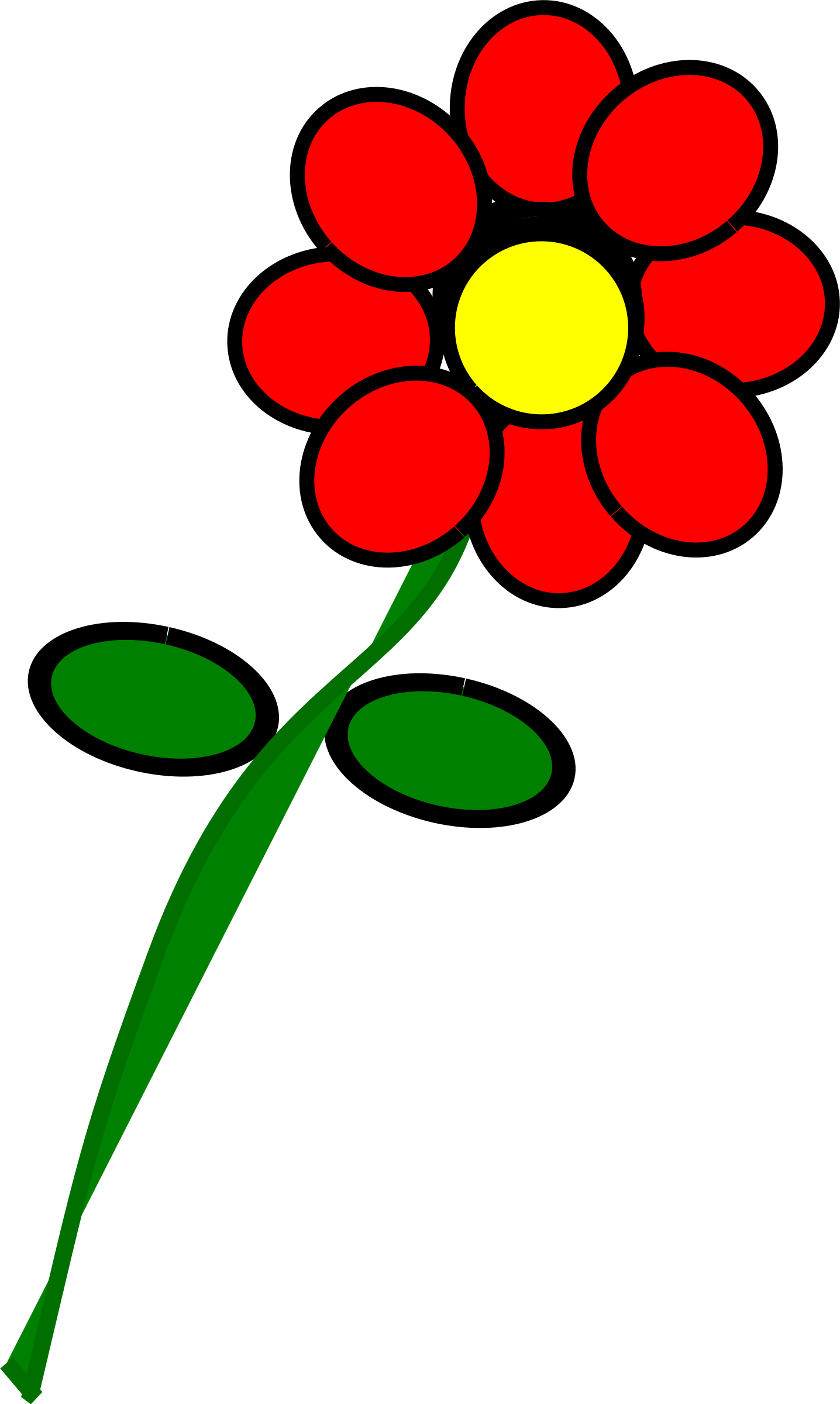 Flower 4 Red - Flower Garden Clipart Colour (1436x2400)