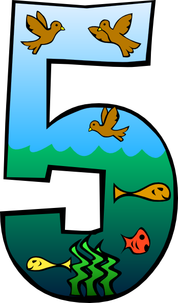 Creation Day 5 Number Clip Art K7vd6e Clipart - Creation Story Day 5 (348x593)