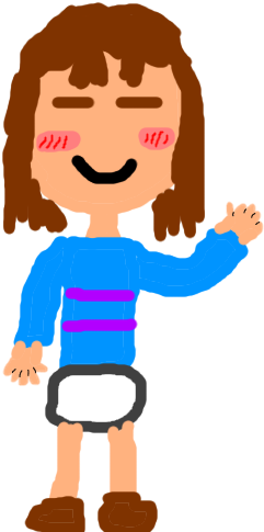 Diapered Frisk By Sparkdiapers - Diapered Frisk (800x600)