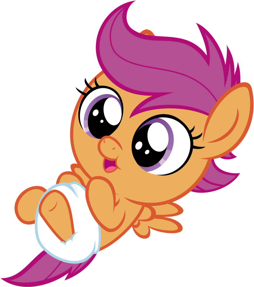 Sollace, Baby, Baby Pony, Baby Scootaloo, Cute, Cutealoo, - My Little Pony Baby Scootaloo (978x1024)