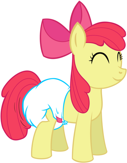 Apple Bloom Closed Eyes Diaper - Cartoon (500x600)