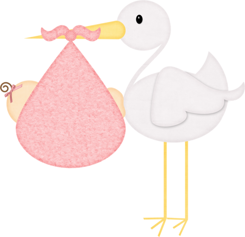 Arana Альбом «scrap Kits / Scrap Kits 9 / Sk Baby Mine - Clipart Stork With Baby Girl (500x483)