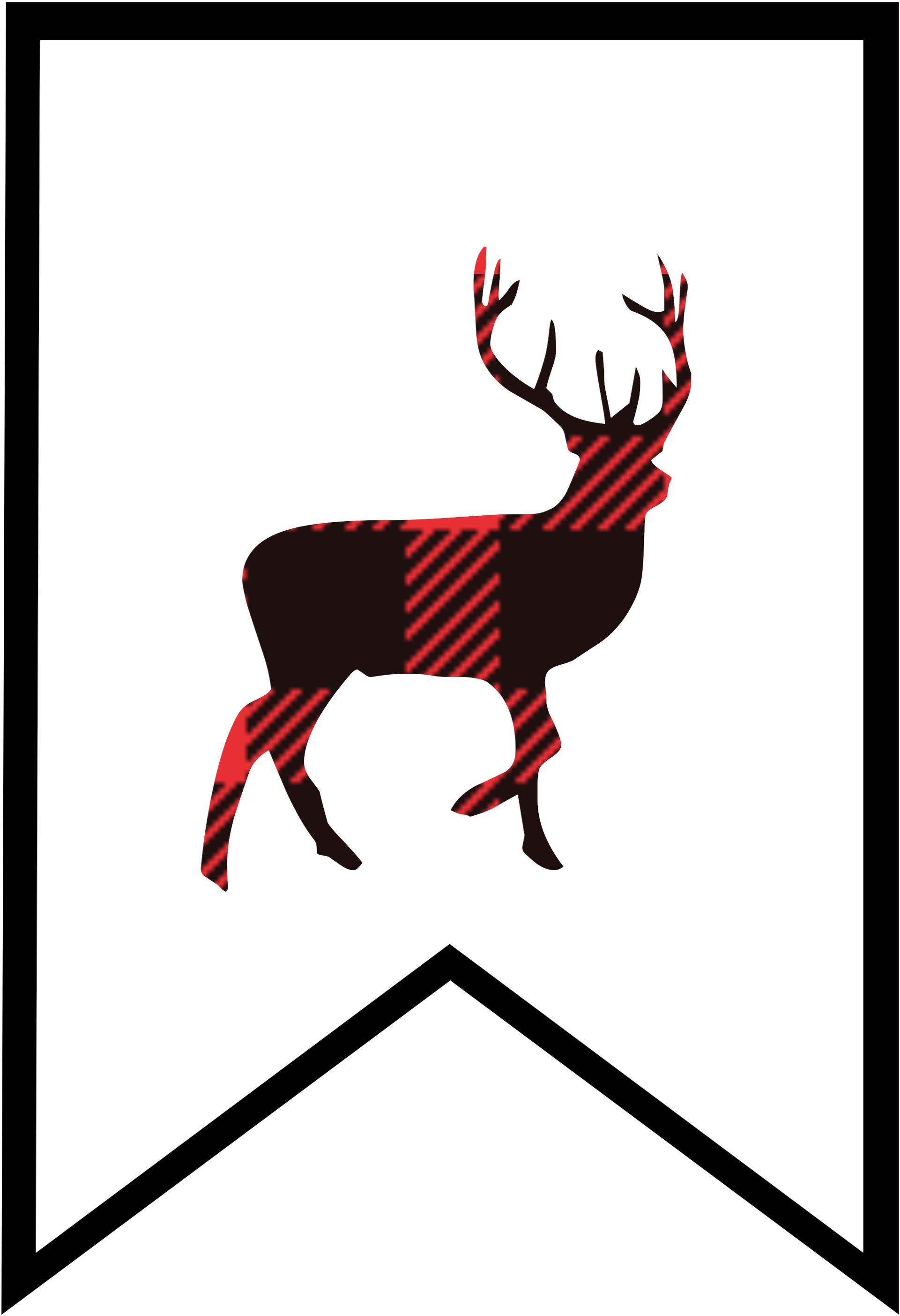 Buffalo Plaid Free Printable Banner Letters - Reindeer Silhouette (1999x2867)