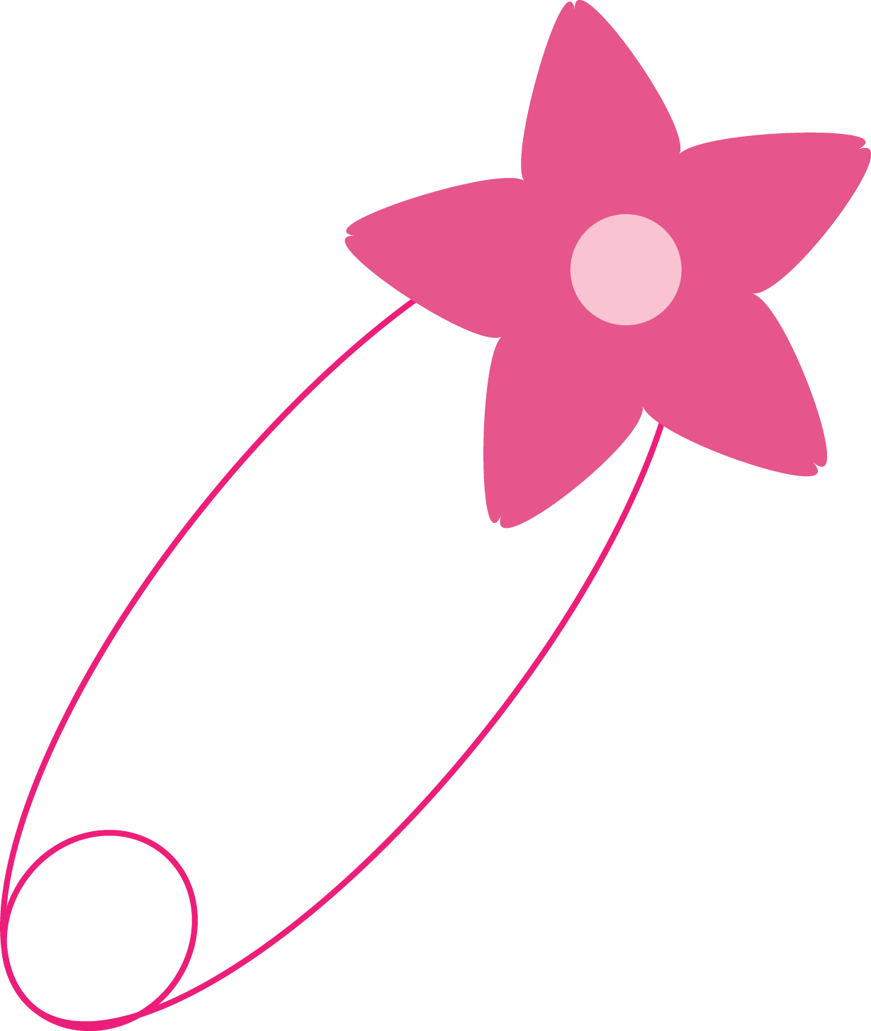 Baby Girl Safety Pin Clip Art - Pink Baby Safety Pin (1229x1455)
