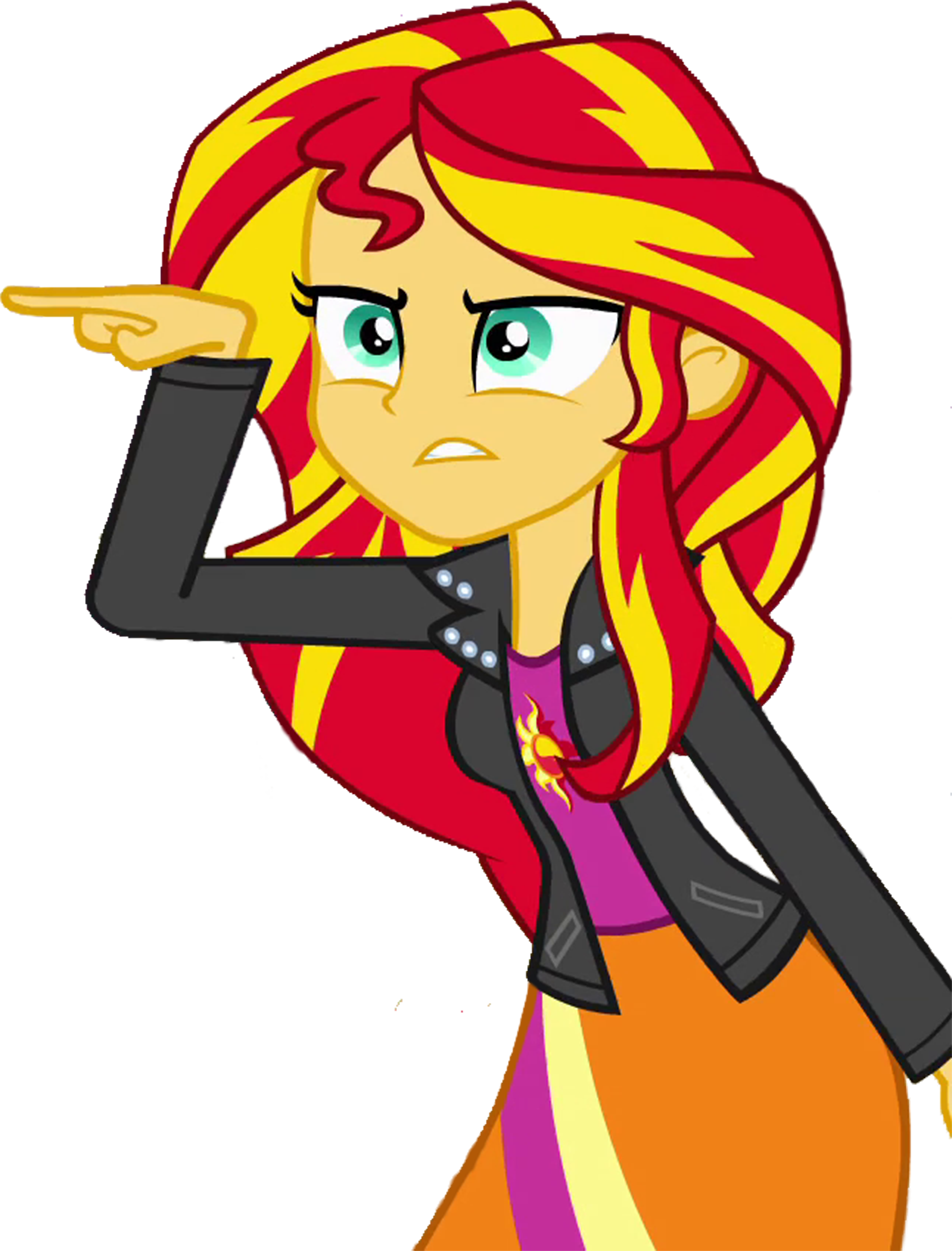 Sunset Shimmer Pointing By Ytpinkiepie2 - Mlp Eg Sunset Shimmer (3327x4372)