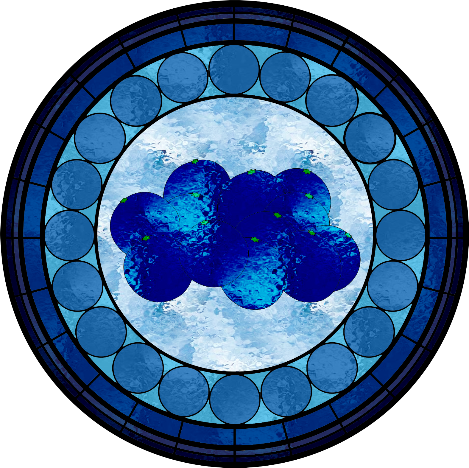 Blueberry Stained Glass Window By Fluidgirl82 Blueberry - Circle (1600x1600)