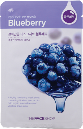 The Face Shop Real Nature Mask - Real Nature Blueberry Face Mask (356x469)
