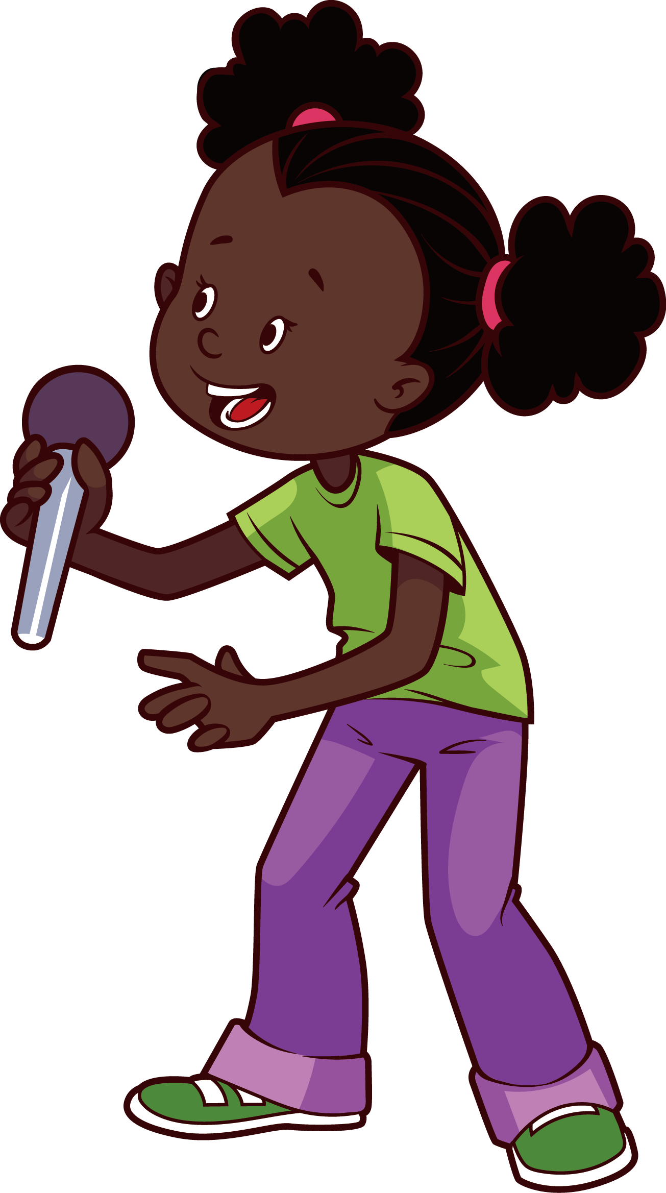 Microphone Singing Cartoon Illustration - Microphone Singing Cartoon Illustration (1305x2337)