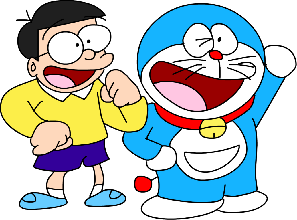 Image Of Doraemon With Nobita In Standing Pose - Doraemon And Nobita Png (1038x769)