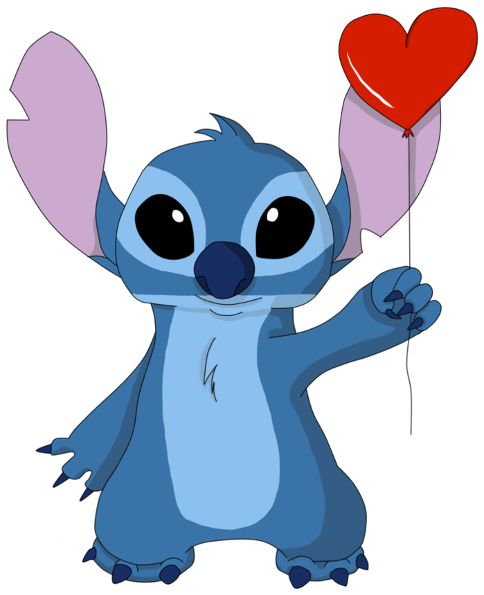 Stitch Holding Heart Balloon - Stitch Holding A Flower (894x894)