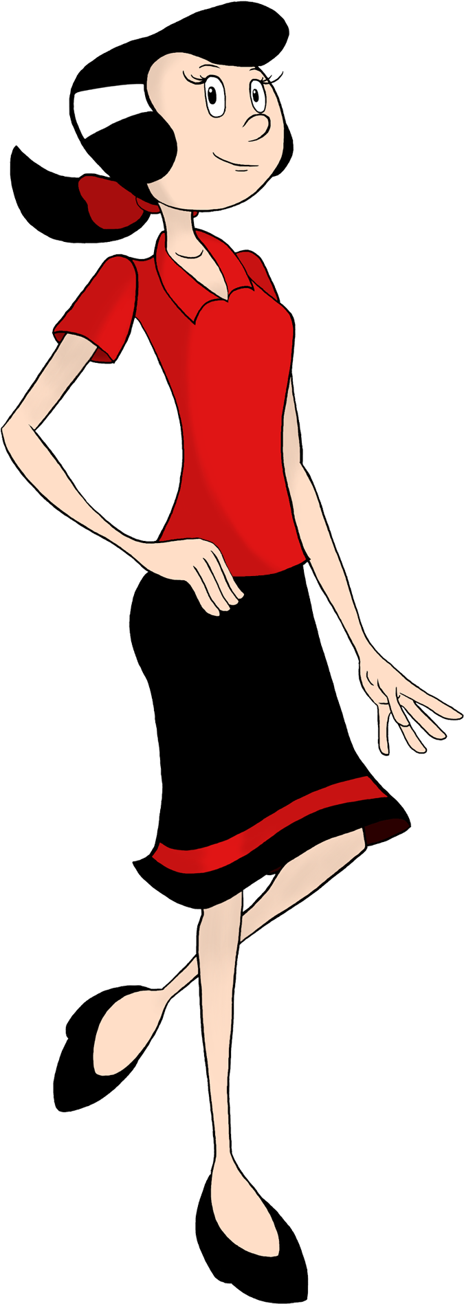 Beautiful Side Pose Of Olive Oyl - Popeye's Girlfriend Olive Oyl (700x1912)