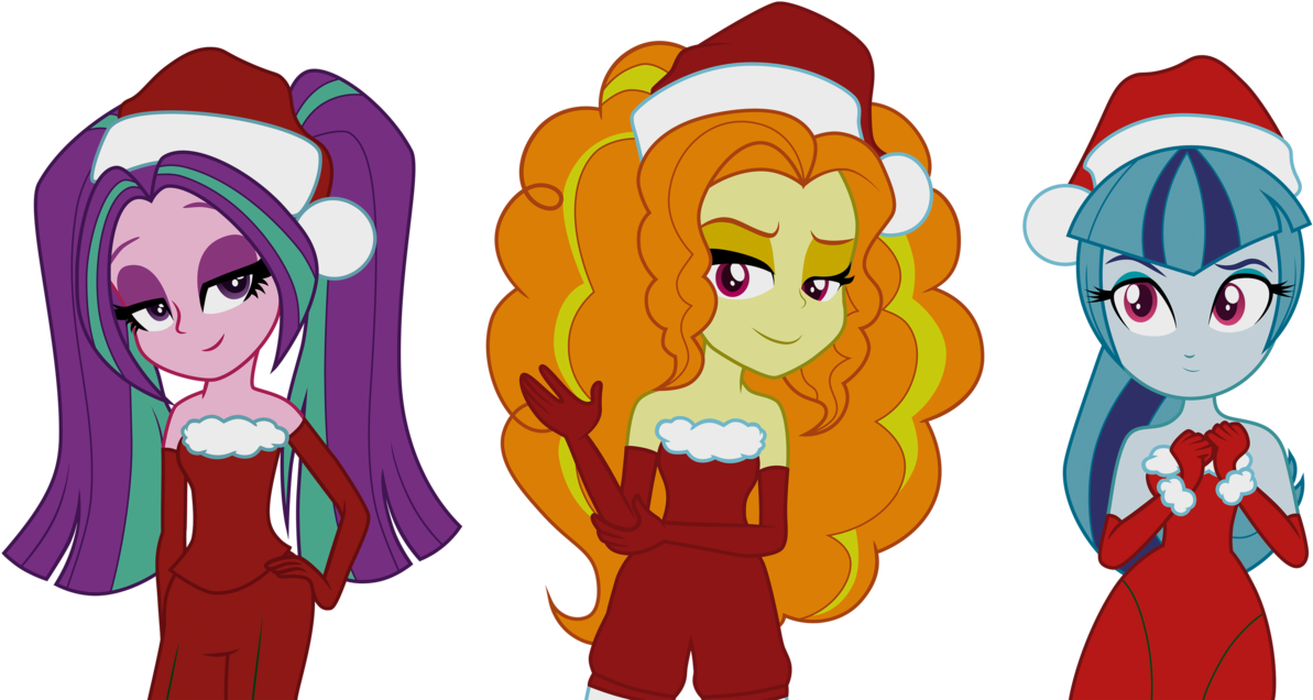 Adagio Dazzle, Aria Blaze, Artist - Equestria Girls Christmas Png (1280x672)