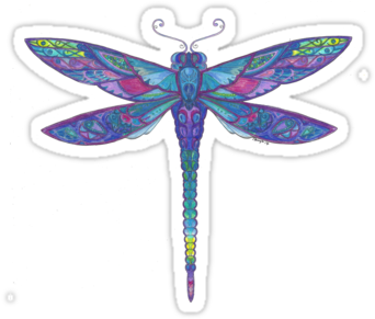 Dragonfly Png Image With Black Background • Also Buy - Johanna Basford (375x360)