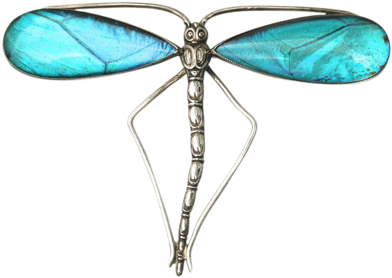 Antique Sterling Silver Butterfly Wing Dragonfly Brooch/pendant - Dragonfly (778x778)