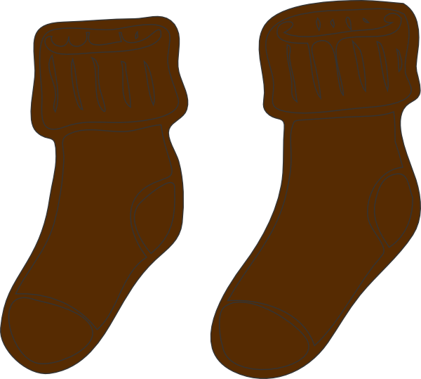 Socks Clip Art - Brown Socks Clip Art (600x539)