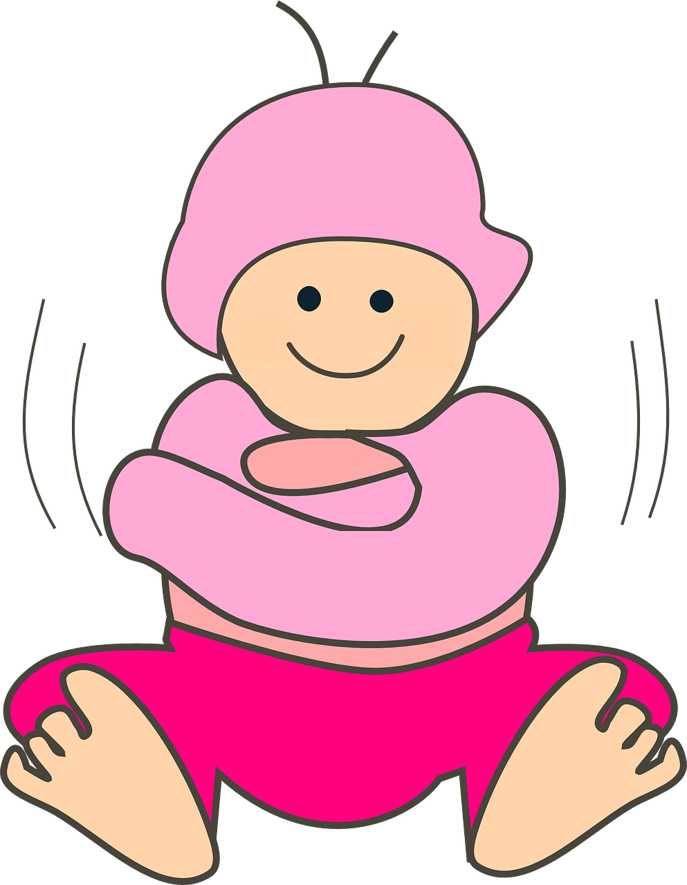 Baby Girl In Winter Clip Art At Clker - Clip Art (993x1280)