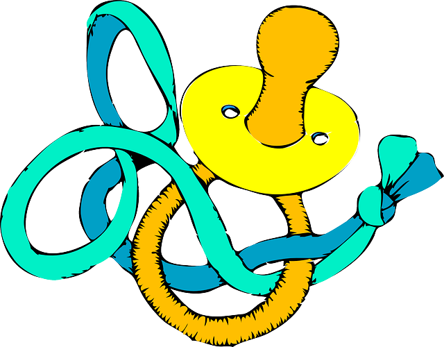 Infant Baby, Cartoon, Free, Cry, Crying, Pacifier, - Pacifier Bib (640x500)