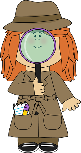 Girl Detective With Magnifying Glass - Detective Clipart Magnifying Glass (267x500)