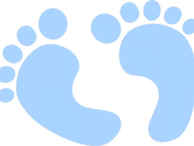 Baby Footprints Clipart - Blue Baby Footprints With Black Background (640x480)