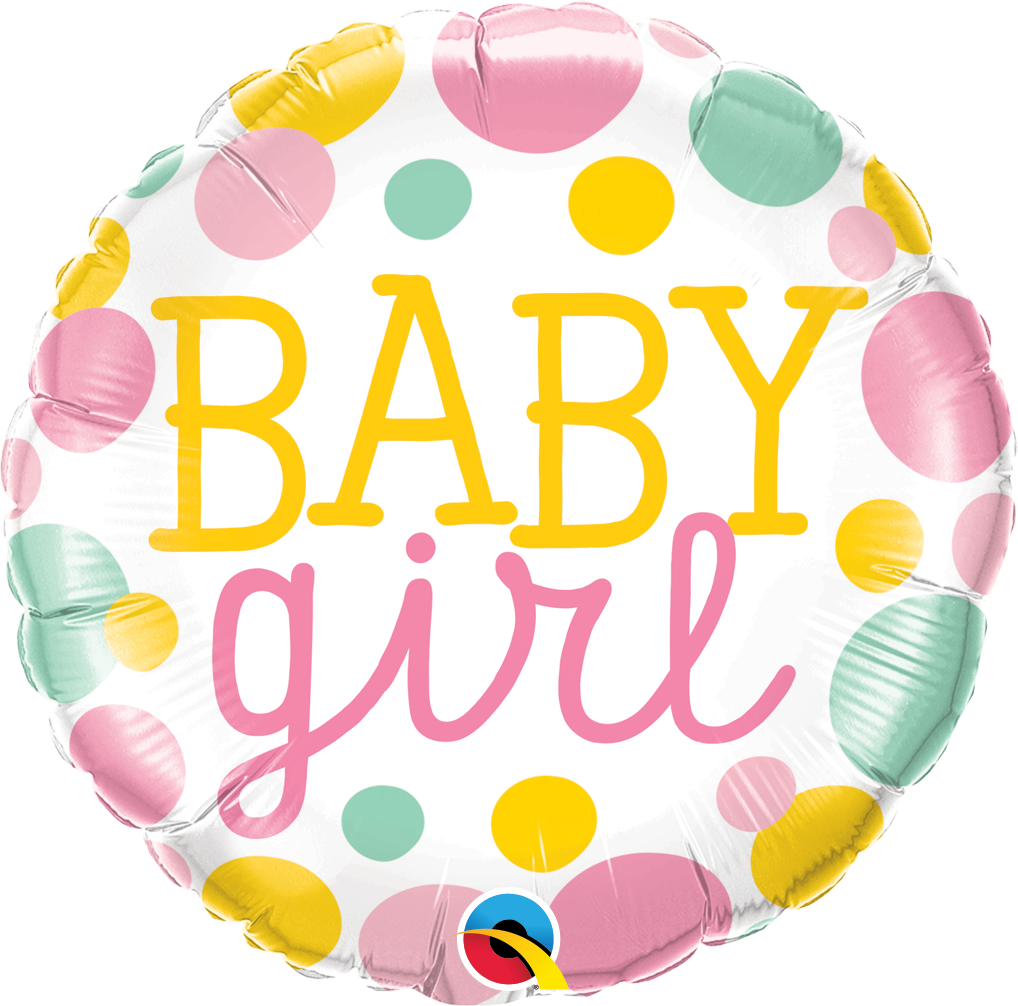 Baby Girl Dots - Baby Girl Dots 18 Inch Foil Balloon (1018x1006)