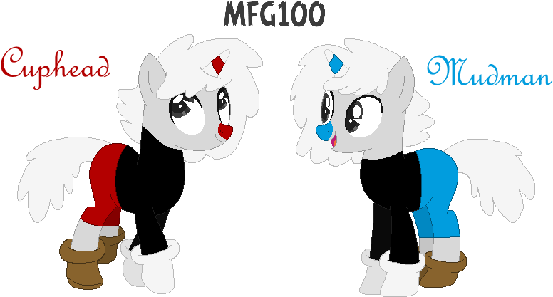 Cuphead And Mugman By Mixelfangirl100 - Cuphead And Mugman Mlp (813x444)
