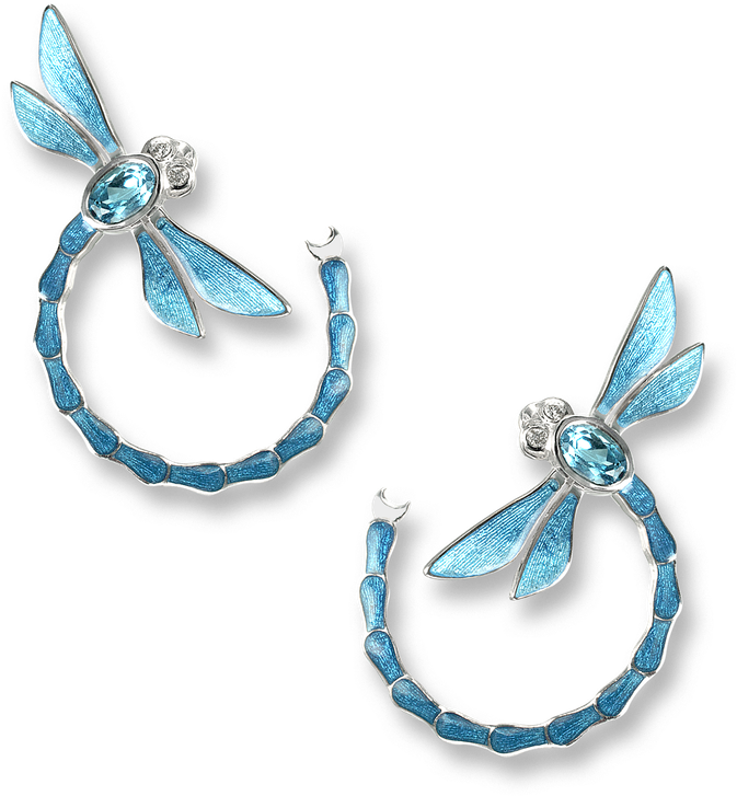 Nicole Barr Designs Sterling Silver Dragonfly Stud - Blue Dragonfly Stud Earrings - Sterling Silver (800x800)
