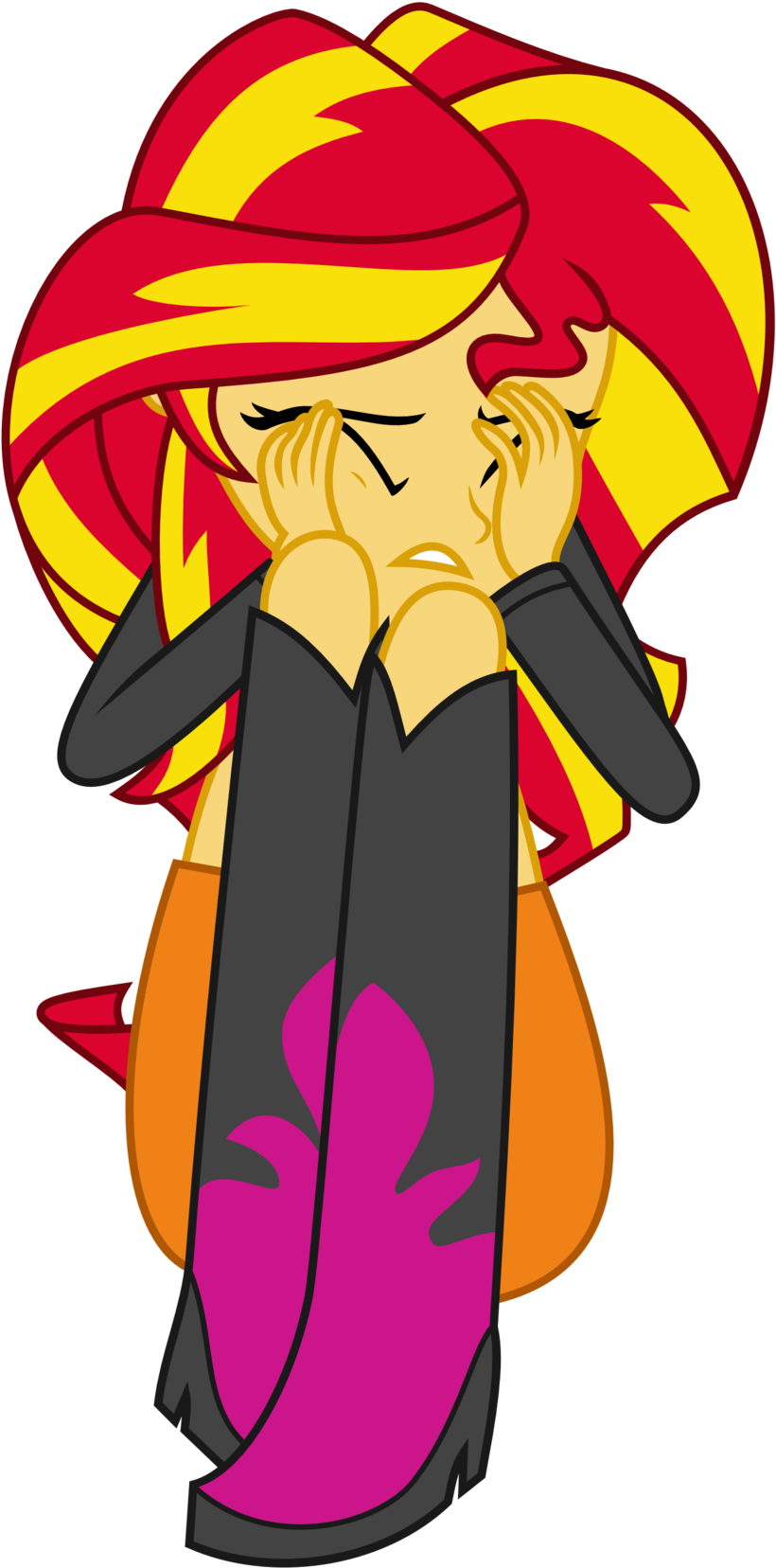 My Little Pony Equestria Girls Sunset Shimmer Sad - Imagenes De Sunset Shimmer Rainbow Rocks (1024x1804)